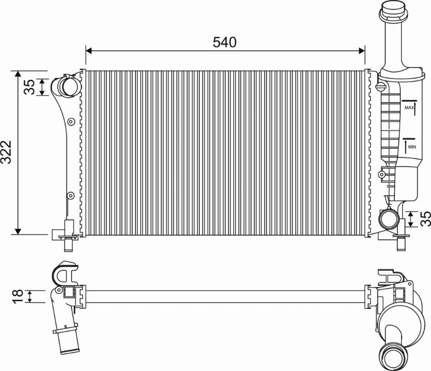 Valeo 735175 - Радиатор, охлаждение двигателя avtokuzovplus.com.ua