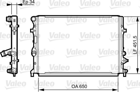 Valeo 735280 - Радіатор, охолодження двигуна autocars.com.ua