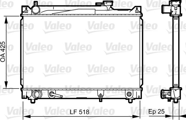 Valeo 735405 - Радіатор, охолодження двигуна autocars.com.ua