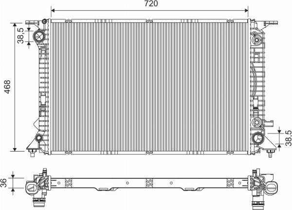VALEO 735473 - Радіатор, охолодження двигуна autocars.com.ua