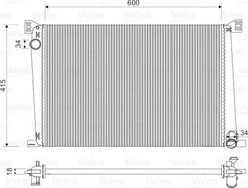 Valeo 735480 - Радиатор, охлаждение двигателя avtokuzovplus.com.ua