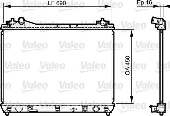 Valeo 735580 - Радіатор, охолодження двигуна autocars.com.ua