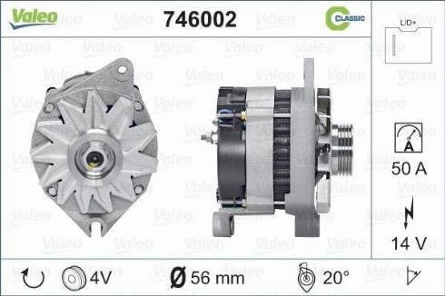 Valeo 746002 - Генератор autocars.com.ua