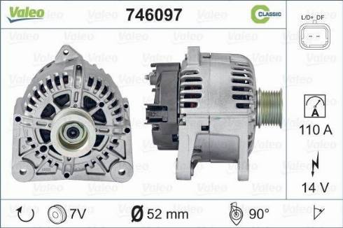 Valeo 746097 - Генератор autocars.com.ua