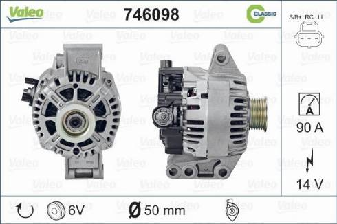 Valeo 746098 - Генератор autocars.com.ua