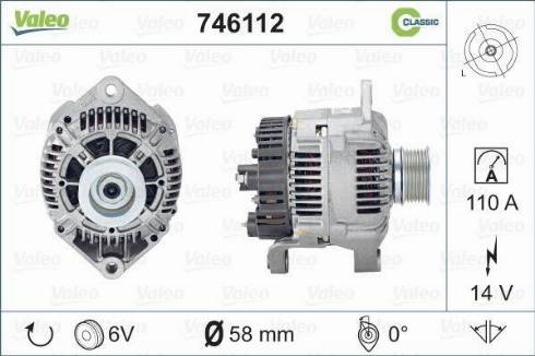 Valeo 746112 - Генератор autocars.com.ua