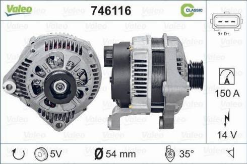 Valeo 746116 - Генератор avtokuzovplus.com.ua