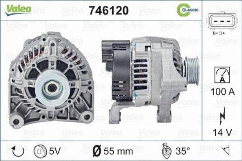 Valeo 746120 - Генератор autocars.com.ua