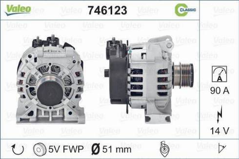 Valeo 746123 - Генератор autocars.com.ua