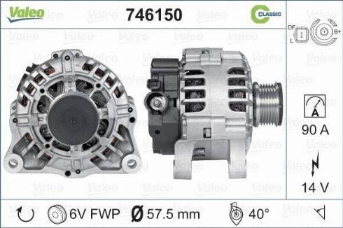 Valeo 746150 - Генератор avtokuzovplus.com.ua