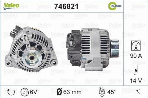 Valeo 746821 - Генератор autocars.com.ua