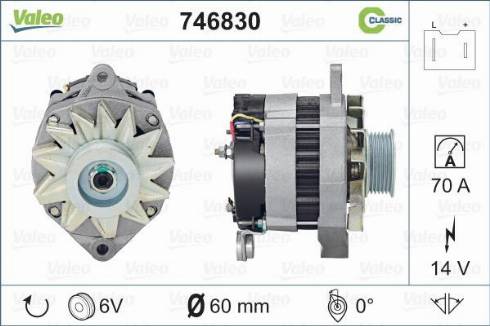 Valeo 746830 - Генератор autocars.com.ua