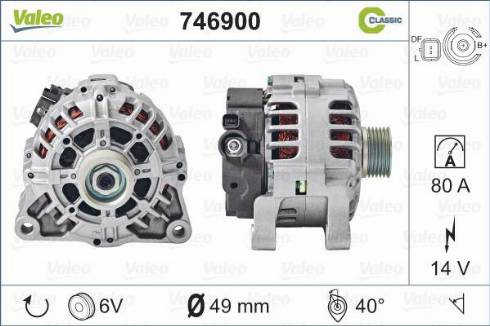 Valeo 746900 - Генератор autocars.com.ua