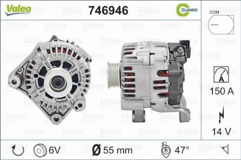 Valeo 746946 - Генератор autocars.com.ua