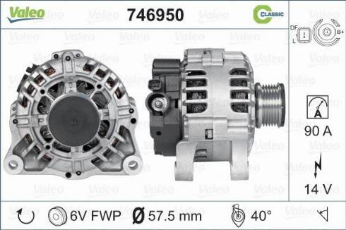 Valeo 746950 - Генератор avtokuzovplus.com.ua