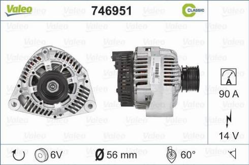 Valeo 746951 - Генератор autocars.com.ua