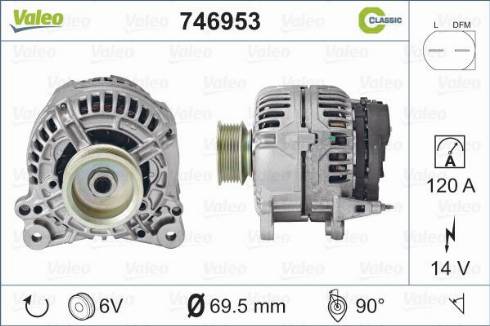 Valeo 746953 - Генератор autocars.com.ua