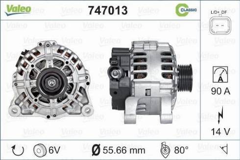 Valeo 747013 - Генератор autocars.com.ua