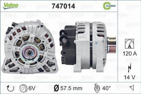 Valeo 747014 - Генератор autocars.com.ua