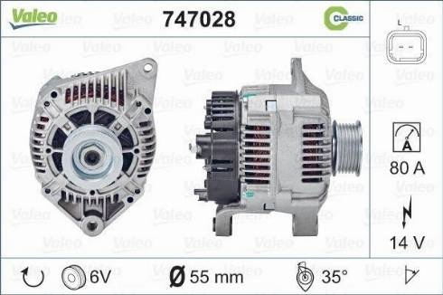 Valeo 747028 - Генератор avtokuzovplus.com.ua