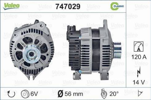 Valeo 747029 - Генератор autocars.com.ua