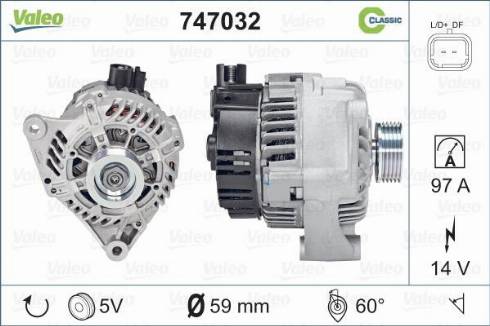 Valeo 747032 - Генератор autocars.com.ua