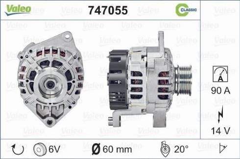 Valeo 747055 - Генератор avtokuzovplus.com.ua