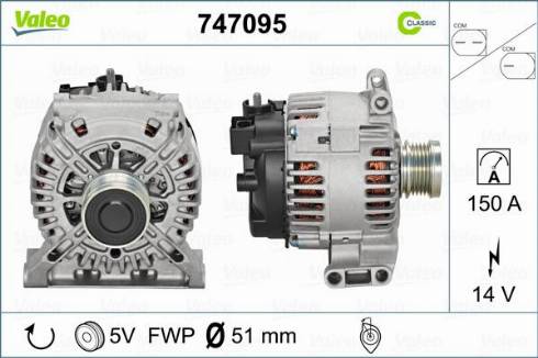 Valeo 747095 - Генератор avtokuzovplus.com.ua