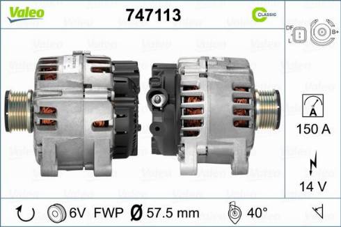 Valeo 747113 - Генератор autodnr.net