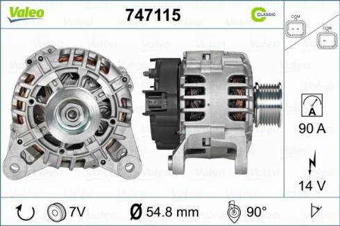 Valeo 747115 - Генератор avtokuzovplus.com.ua