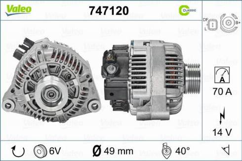 Valeo 747120 - Генератор avtokuzovplus.com.ua