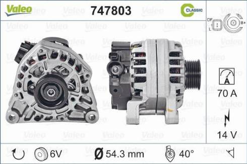 Valeo 747803 - Генератор autocars.com.ua