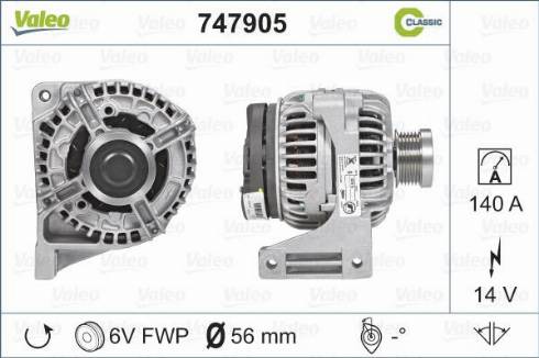 Valeo 747905 - Генератор autocars.com.ua