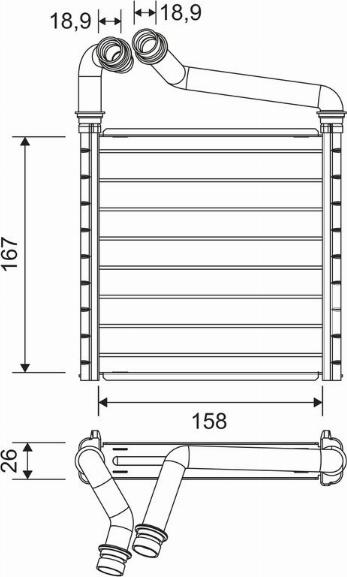 Valeo 811633 - Теплообмінник, опалення салону autocars.com.ua