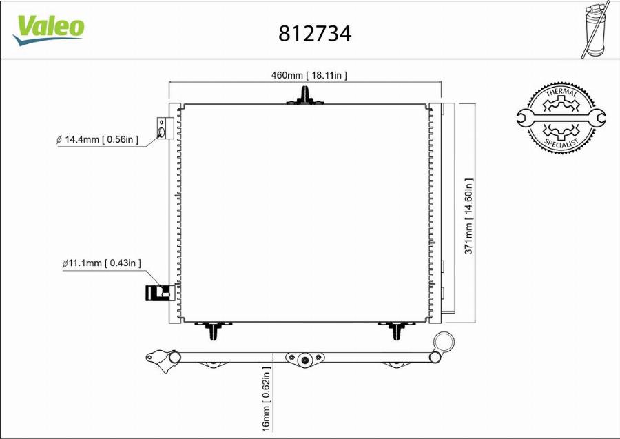 Valeo 812734 - Конденсатор кондиционера avtokuzovplus.com.ua