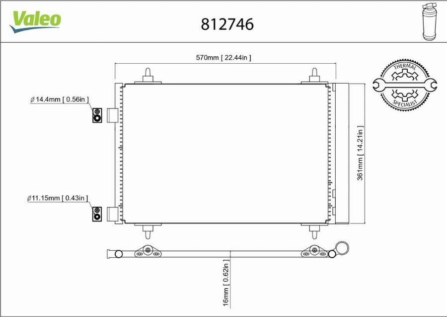 Valeo 812746 - Конденсатор кондиционера avtokuzovplus.com.ua