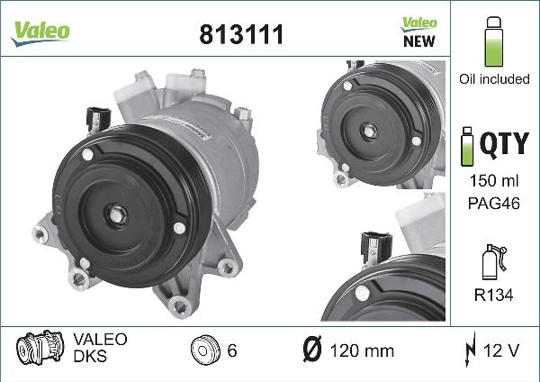 VALEO 813111 - Компресор, кондиціонер autocars.com.ua