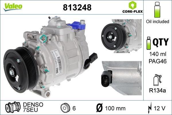 VALEO 813248 - Компресор, кондиціонер autocars.com.ua
