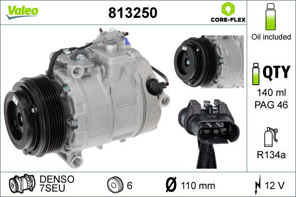 Valeo 813250 - Компрессор кондиционера avtokuzovplus.com.ua