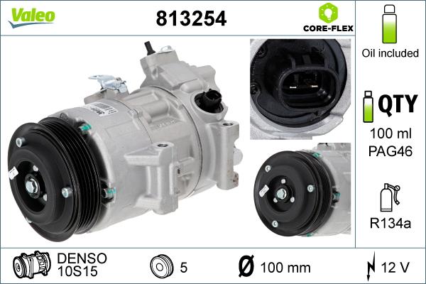 Valeo 813254 - Компрессор кондиционера avtokuzovplus.com.ua