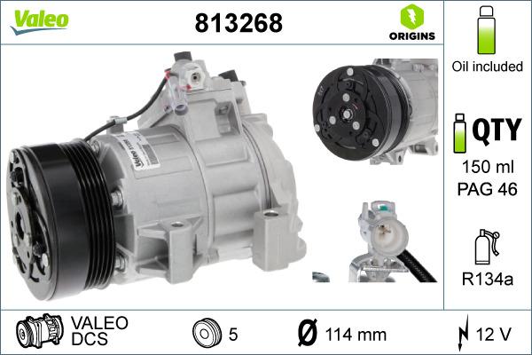 Valeo 813268 - Компрессор кондиционера avtokuzovplus.com.ua