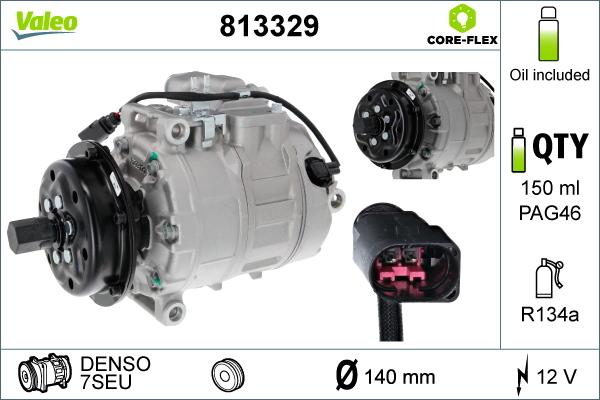 VALEO 813329 - Компресор, кондиціонер autocars.com.ua