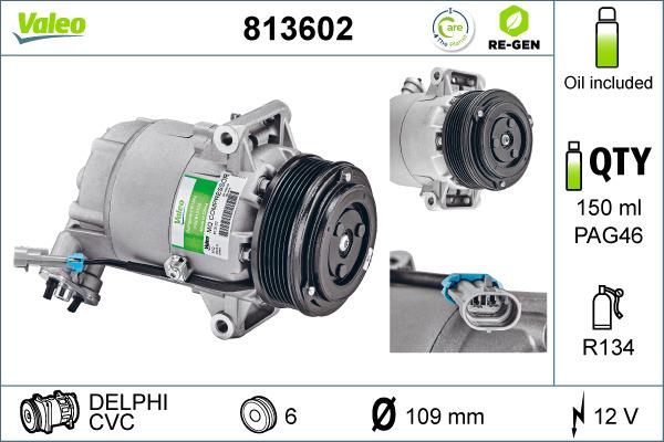 Valeo 813602 - Компрессор кондиционера avtokuzovplus.com.ua