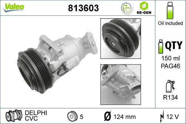 Valeo 813603 - Компрессор кондиционера avtokuzovplus.com.ua