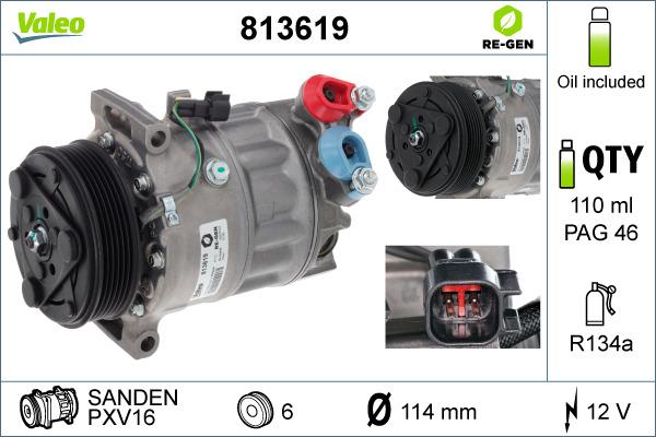 Valeo 813619 - Компрессор кондиционера avtokuzovplus.com.ua