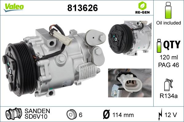 Valeo 813626 - Компрессор кондиционера autodnr.net