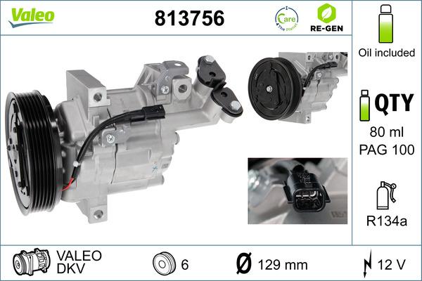 VALEO 813756 - Компресор, кондиціонер autocars.com.ua