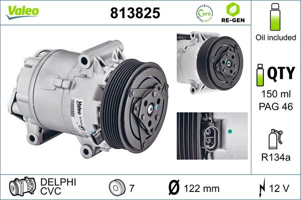 VALEO 813825 - Компресор, кондиціонер autocars.com.ua