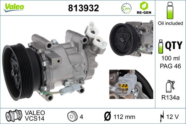 VALEO 813932 - Компресор, кондиціонер autocars.com.ua