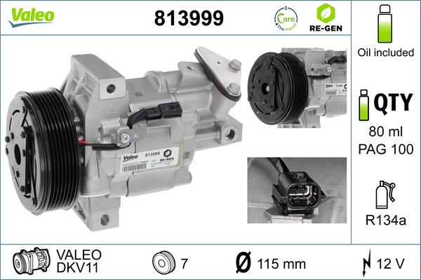 VALEO 813999 - Компресор, кондиціонер autocars.com.ua